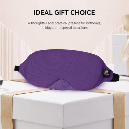 Mavogel Cotton Sleep Eye Mask - Updated Design Light Blocking with Adjustable Nose Bridge, Soft and Comfortable Night Eye Mask for Men Women, Eye Blinder for Shift Work, Includes Travel Pouch, Black