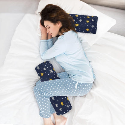 c Neck Roll Pillow Bolster Round Health Memory Foam Long Cervical Cylinder Pillows with Removable Washable Cover for Body Bed Legs Back Yoga - Colors B