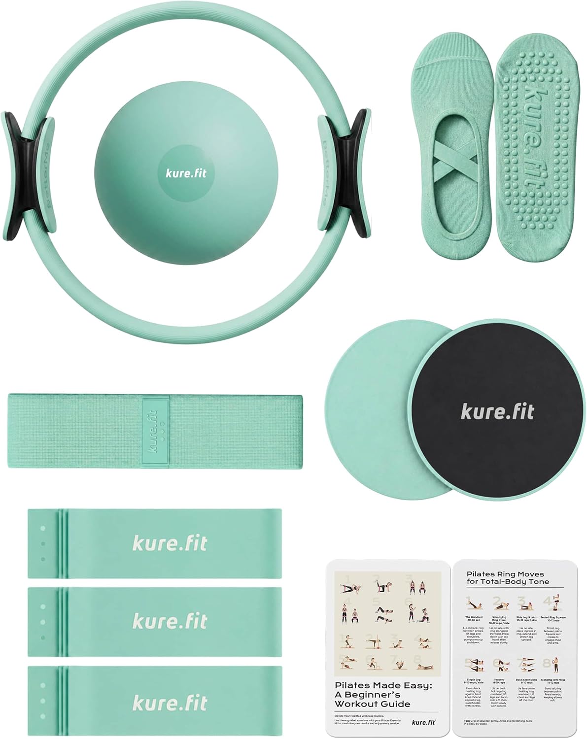 Pilates Kit for Women – Home Pilates Equipment Set with Ring, Ball & Resistance Bands | Pilates Starter Kit with Accessories in Gift Box