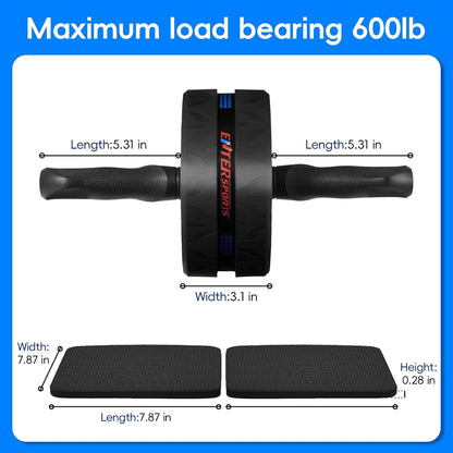 EnterSports Ab Roller Wheel for Abs Workout - Abdominal Exercise Equipment with 2 Knee Pads for Home Gym, Core Strength Training, Fitness Equipment for Men & Women