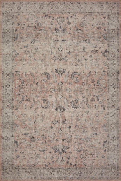 Loloi Hathaway Collection HTH-06 Blush/Multi 2'-6" x 7'-6", .25" Thick, Runner Rug, Soft, Durable, Printed, Modern, Low Pile, Non-Shedding, Easy Clean, Living Room Rug