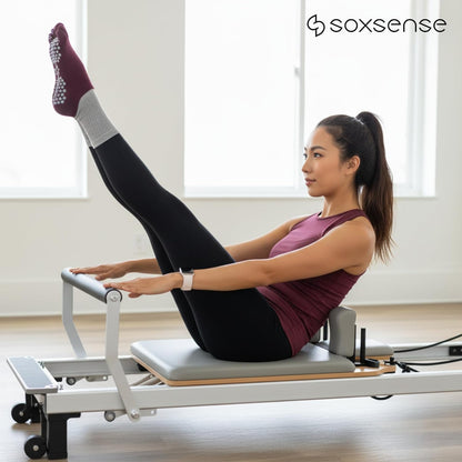 Soxsense Pilates Grip Toe Socks for Women & Men, Cushioned Low-Cut Five Finger Socks Non Slip for Yoga, Barre, Gym