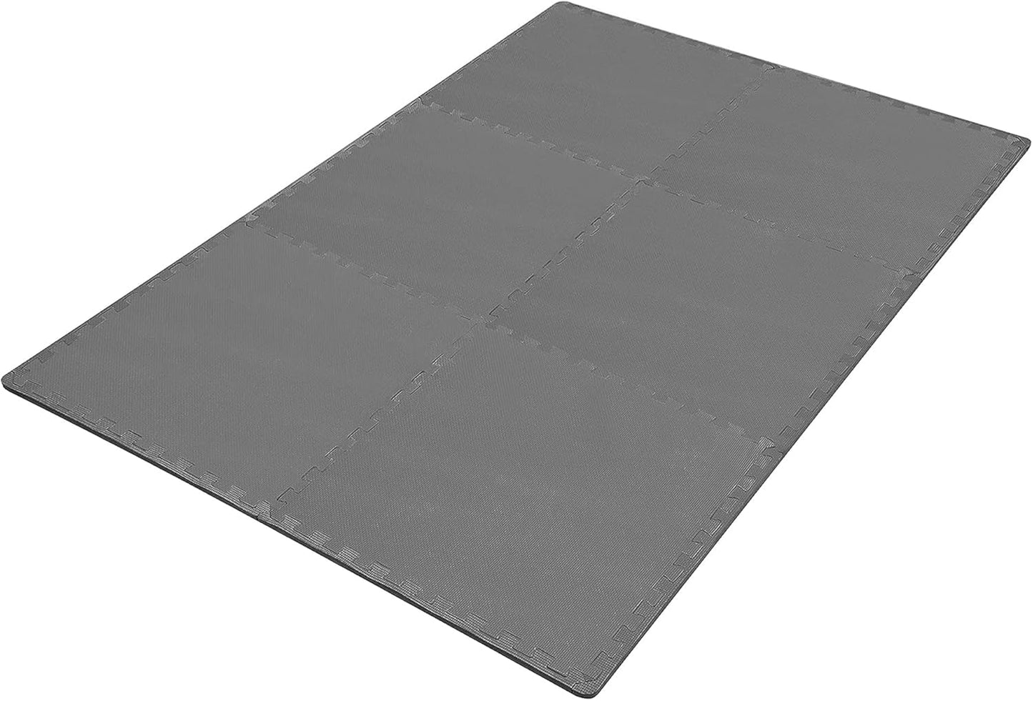 BalanceFrom Puzzle Exercise Mat 1" Thick, EVA Interlocking Foam Floor Tiles for Home Gym, Mat for Home Workout Equipment, Floor Padding for Kids, Black, 24 in x 24 in x 1 in, 24 Sq Ft - 6 Tiles