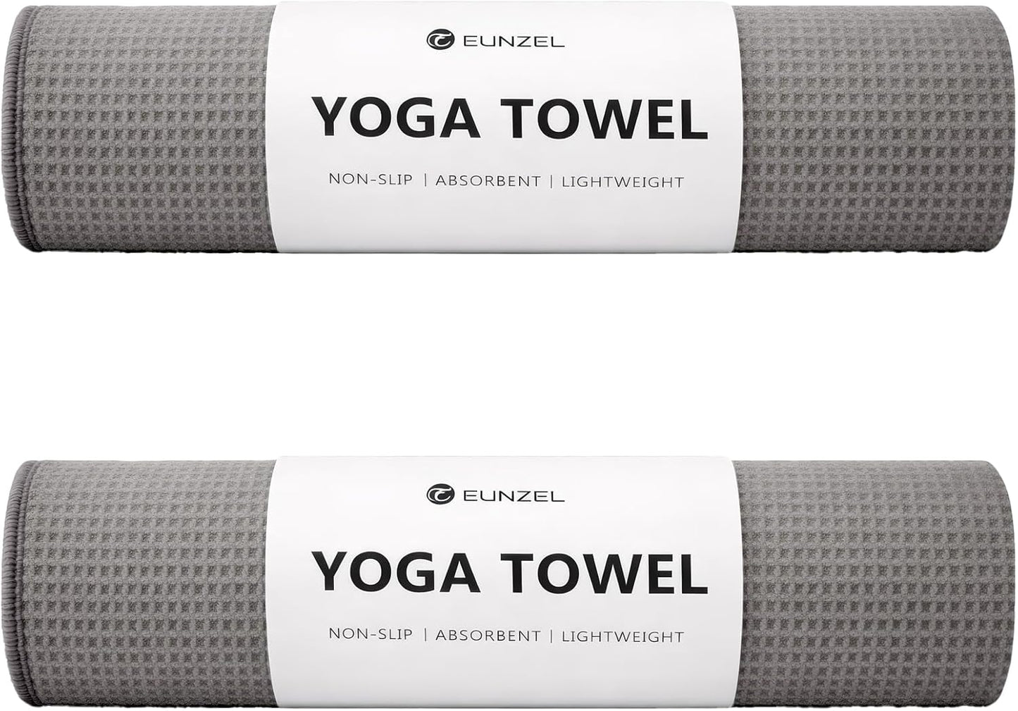 Eunzel 2 Pack Hot Yoga Towel, Non-Slip Yoga Mat Towel with Grip Dots Stickyfiber Sweat Absorbent Towel for Hot Yoga, Pilates and Workout 72" x 24", Blue