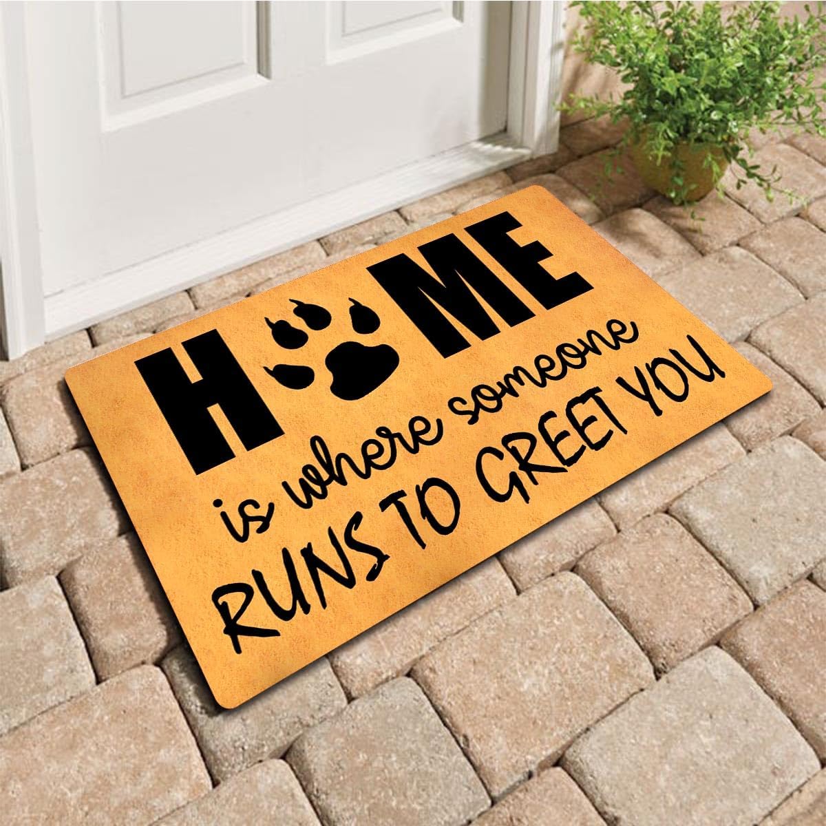 MELODADDY Funny Welcome Doormat Front Door Decor Rugs with Rubber Back 30"(L) x 18"(W) Personalized Matt Outside Entrance (Leave Your Worries At the Door Yoga Meditation Namaste)