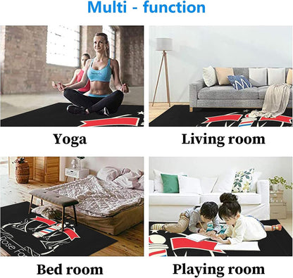 Barber Shop Welcome Salon Area Rug Custom Personalized Carpet for Living Room Yoga Bedroom Playing Room Camping 5.2'x7.5'