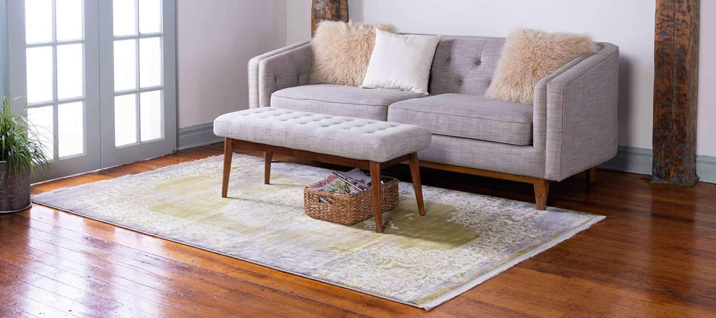 Unique Loom New Classical Collection Area Rug - Olwen (4'Round, Purple/ Gray)