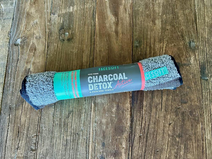 Facesoft Yoga Towel - Infused with Activated Charcoal to Detoxify and Sweat - Made with Eco-Friendly Aqua-Cotton Yarn - Biodegradable and Sustainable - All Ages