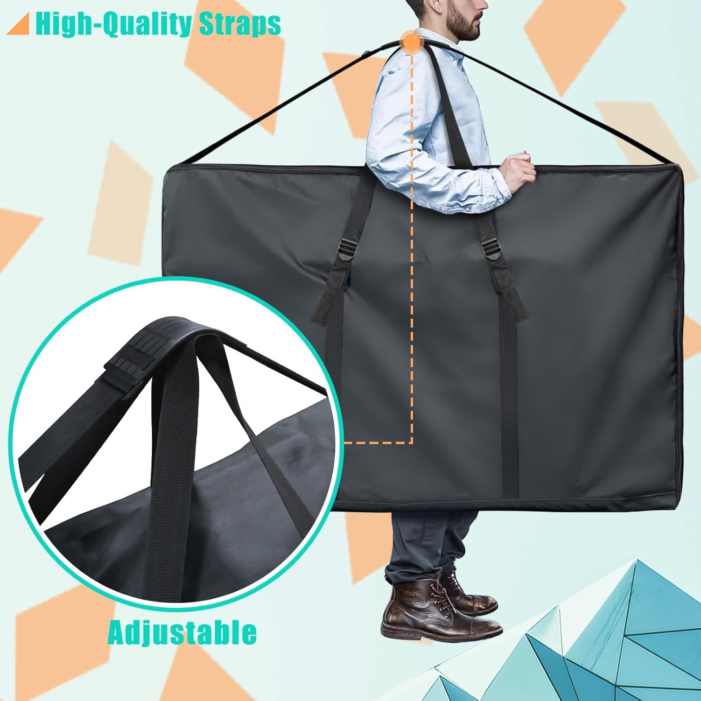 Kovshuiwe Large Outside Chair Storage Bag, 600D Chair Carry Bag for Zero Gravity Chair Cover, Heavy Duty Folding Lounge Chair Carrying Case, Extra Large Moving Bags with Zippers