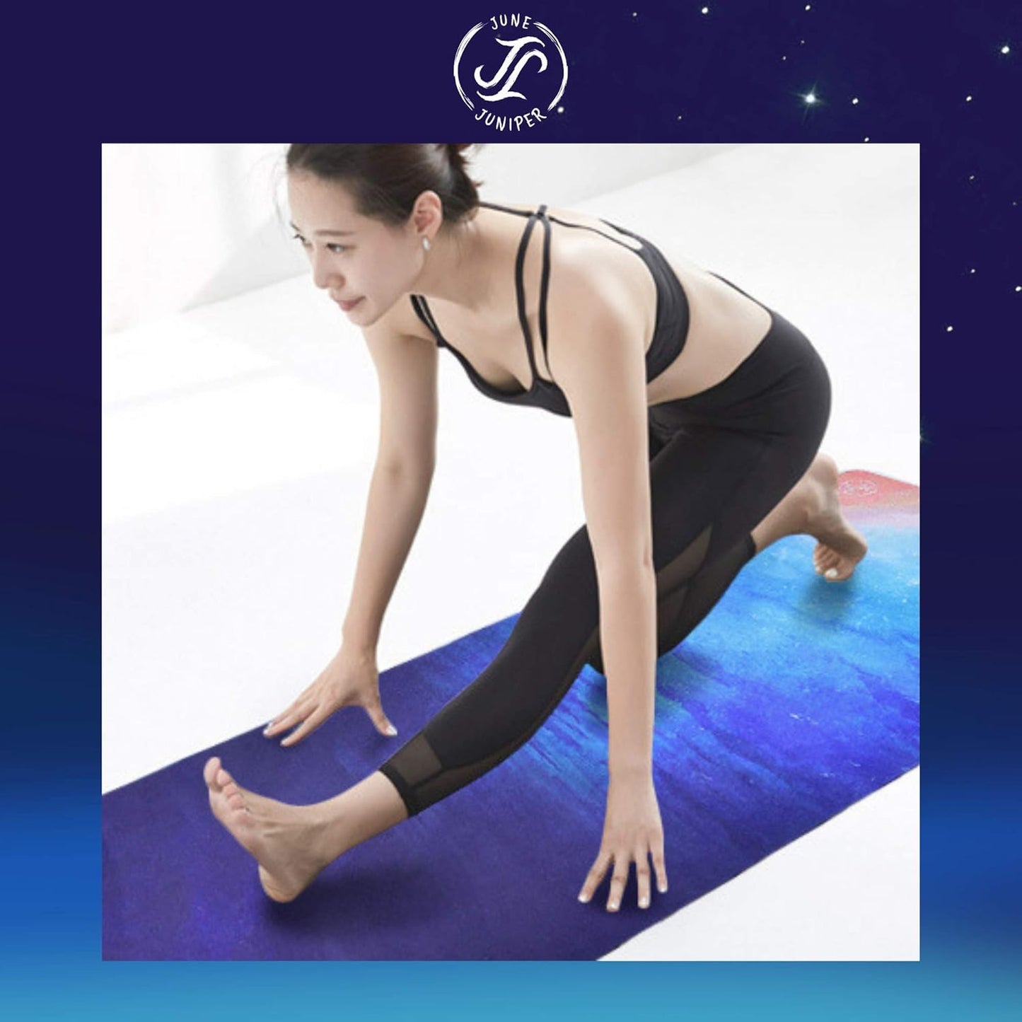June & Juniper Travel Yoga Mat Foldable Lightweight - Thin Light Non-Slip Travel Yoga Mat Eco