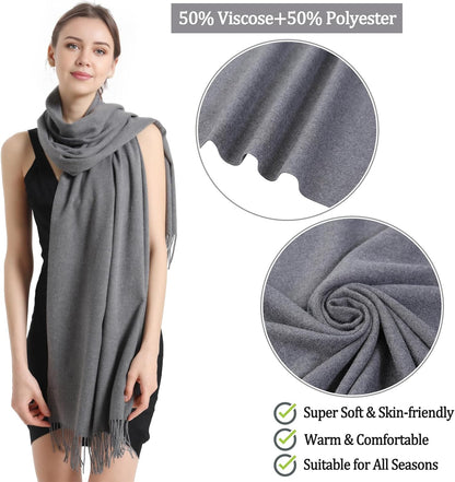 Pashmina Scarf and Shawl - Soft Women Pashminas Wrap for Wedding Evening Party dresses