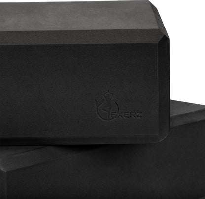 EXERZ Yoga Blocks 2 pack, Gym Blocks, Exercise Workout Fitness Bricks, Pilates Stretch Handstand Non-Slip