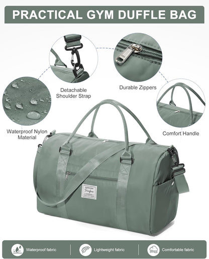 Gym Bag Womens Mens with Shoes Compartment and Wet Pocket Travel Duffel Bag for Women for Plane Sport Gym Tote Bags Swimming Yoga Waterproof Weekend Overnight Carry on Bag Hospital Holdalls - Colors B