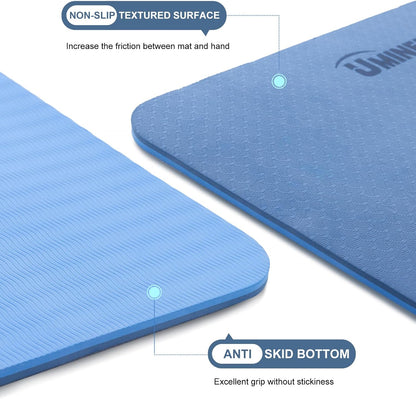 UMINEUX Yoga Mat Extra Thick 1/3'' & 2/5" Non Slip Yoga Mats for Women Eco Friendly TPE Fitness Exercise Mat with Carrying Sling & Storage Bag