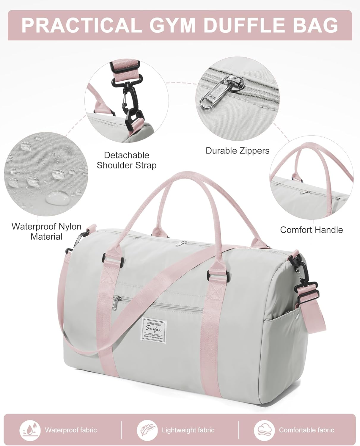 Gym Bag Womens Mens with Shoes Compartment and Wet Pocket Travel Duffel Bag for Women for Plane Sport Gym Tote Bags Swimming Yoga Waterproof Weekend Overnight Carry on Bag Hospital Holdalls - Colors C