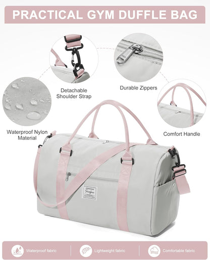 Gym Bag Womens Mens with Shoes Compartment and Wet Pocket Travel Duffel Bag for Women for Plane Sport Gym Tote Bags Swimming Yoga Waterproof Weekend Overnight Carry on Bag Hospital Holdalls - Colors C