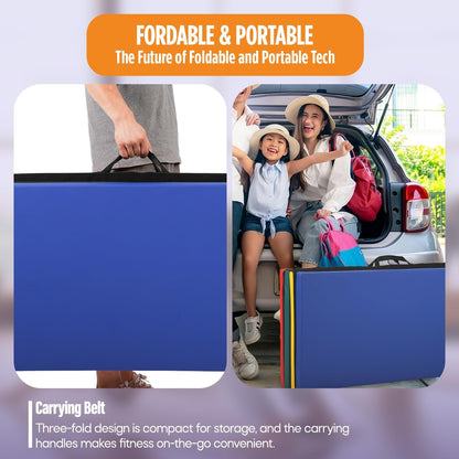 Gymnastics Mats Foldable Tumbling Mats Portable Gymnastics Exercise Mat Thick Gymnastics Tumbling Mats Pad Home Exercise Panel Mat With Carrying Handles
