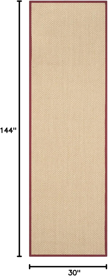 SAFAVIEH Area Rug 11x15 - Natural Fiber Collection - Large - Maize & Linen Color, Sisal, Woven Design with Border (NF141B) - Colors B