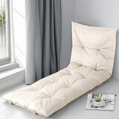 HOMBYS Floor Lounger Pillow Foldable and Tufted Design Long Floor Cushion for Yoga, Reading, Sleeping, Meditation, Elastic Band for Roll Up and Easy Storage, Machine Washable, Dark Grey, 74"x27"