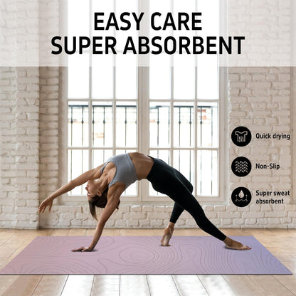 Hot Yoga Mat Towel with Corner Pockets Yoga Towels for Hot Yoga Non Slip with Travel Bag Sweat Absorbent Yoga Blankets Mat Cover for Workout Gym 70"x26" (Mountain-01, 70x26)