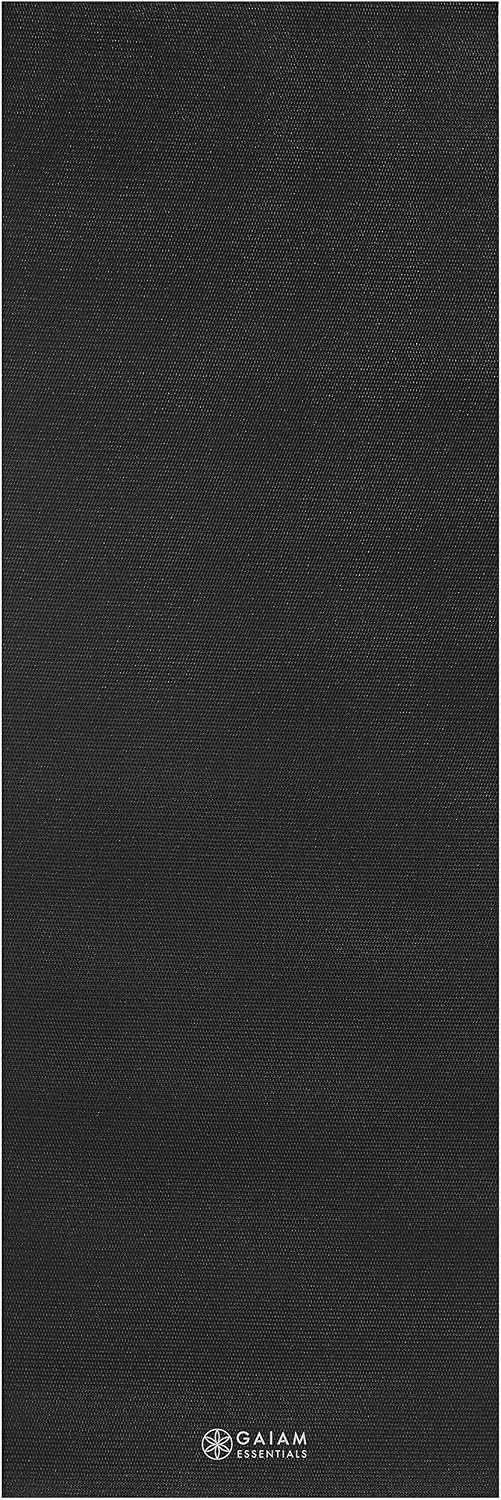 Essentials 1/4" Thin (6mm) Yoga & Pilates, Fitness & Exercise Mat with Easy-Cinch Carrier Strap Cusion Support For Fitness and Gym Workouts
