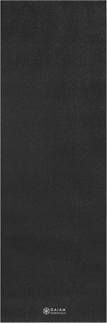 Essentials 1/4" Thin (6mm) Yoga & Pilates, Fitness & Exercise Mat with Easy-Cinch Carrier Strap Cusion Support For Fitness and Gym Workouts