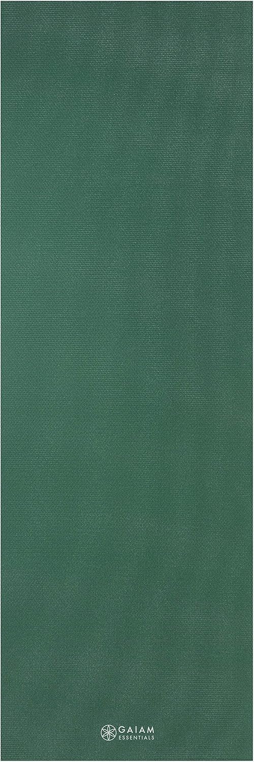 Essentials 1/4" Thin (6mm) Yoga & Pilates, Fitness & Exercise Mat with Easy-Cinch Carrier Strap Cusion Support For Fitness and Gym Workouts