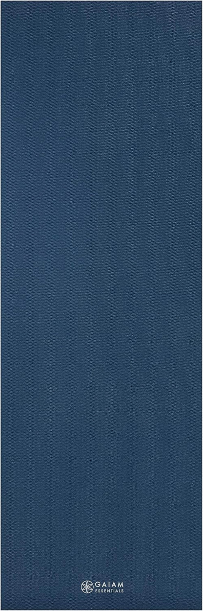 Essentials 1/4" Thin (6mm) Yoga & Pilates, Fitness & Exercise Mat with Easy-Cinch Carrier Strap Cusion Support For Fitness and Gym Workouts
