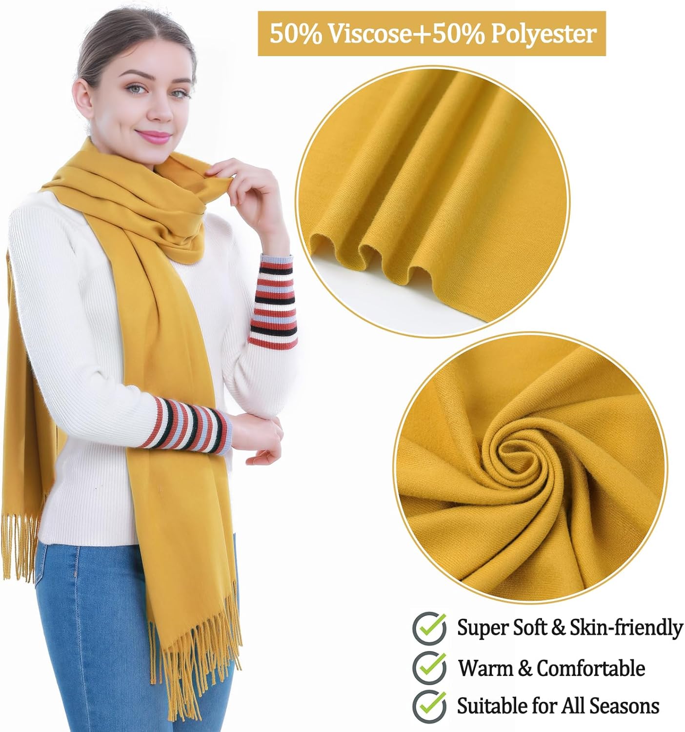 Pashmina Scarf and Shawl - Soft Women Pashminas Wrap for Wedding Evening Party dresses