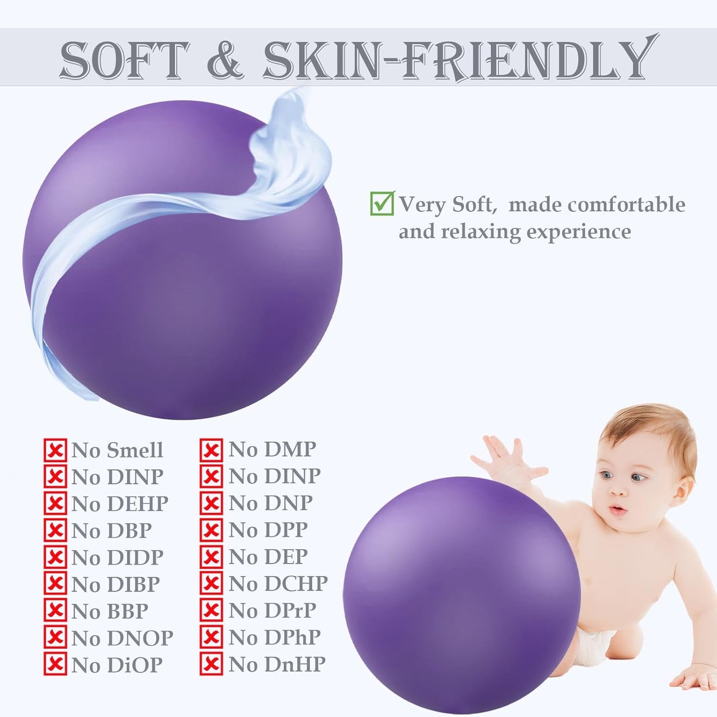 PL-0003 Soft Exercise Ball, Anti-Burst Yoga Ball Chair Supports 2200lbs PL-0003