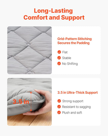VEVOR Japanese Floor Mattress, Futon Mattress, 100% High Density Comfortable Foam, Foldable Tatami Mat with Storage Bag, Sleeping Pad for Camping Dormitory Yoga