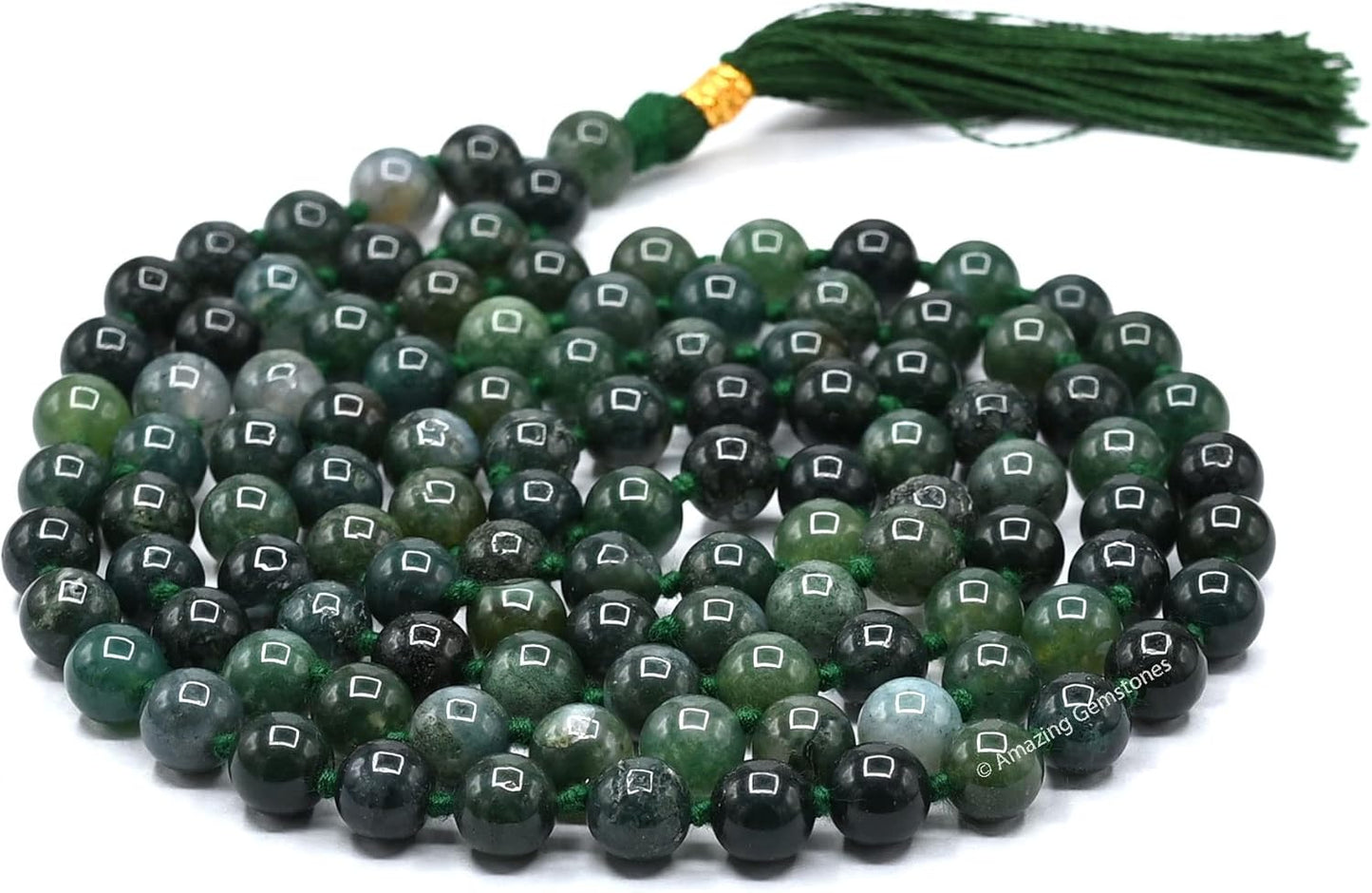 Amazing Gemstone 108 Beads Handmade Mala (Knotted, Rudraksha) - Colors A