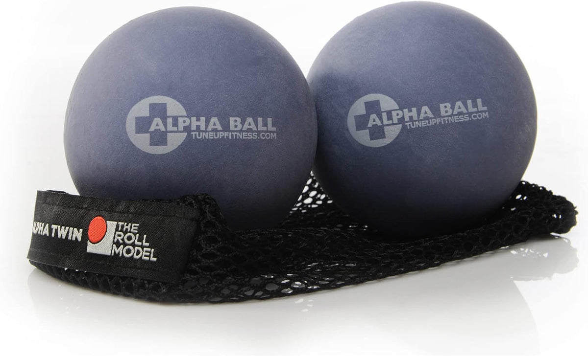 – Alpha Twin Set in Tote | Larger Sized Yoga Massage Therapy Balls | Trigger Point Ball, Myofascial Release and Pain Relief for Upper & Lower Back, IT Band, QL, Hamstrings, Glutes