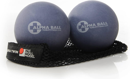 – Alpha Twin Set in Tote | Larger Sized Yoga Massage Therapy Balls | Trigger Point Ball, Myofascial Release and Pain Relief for Upper & Lower Back, IT Band, QL, Hamstrings, Glutes