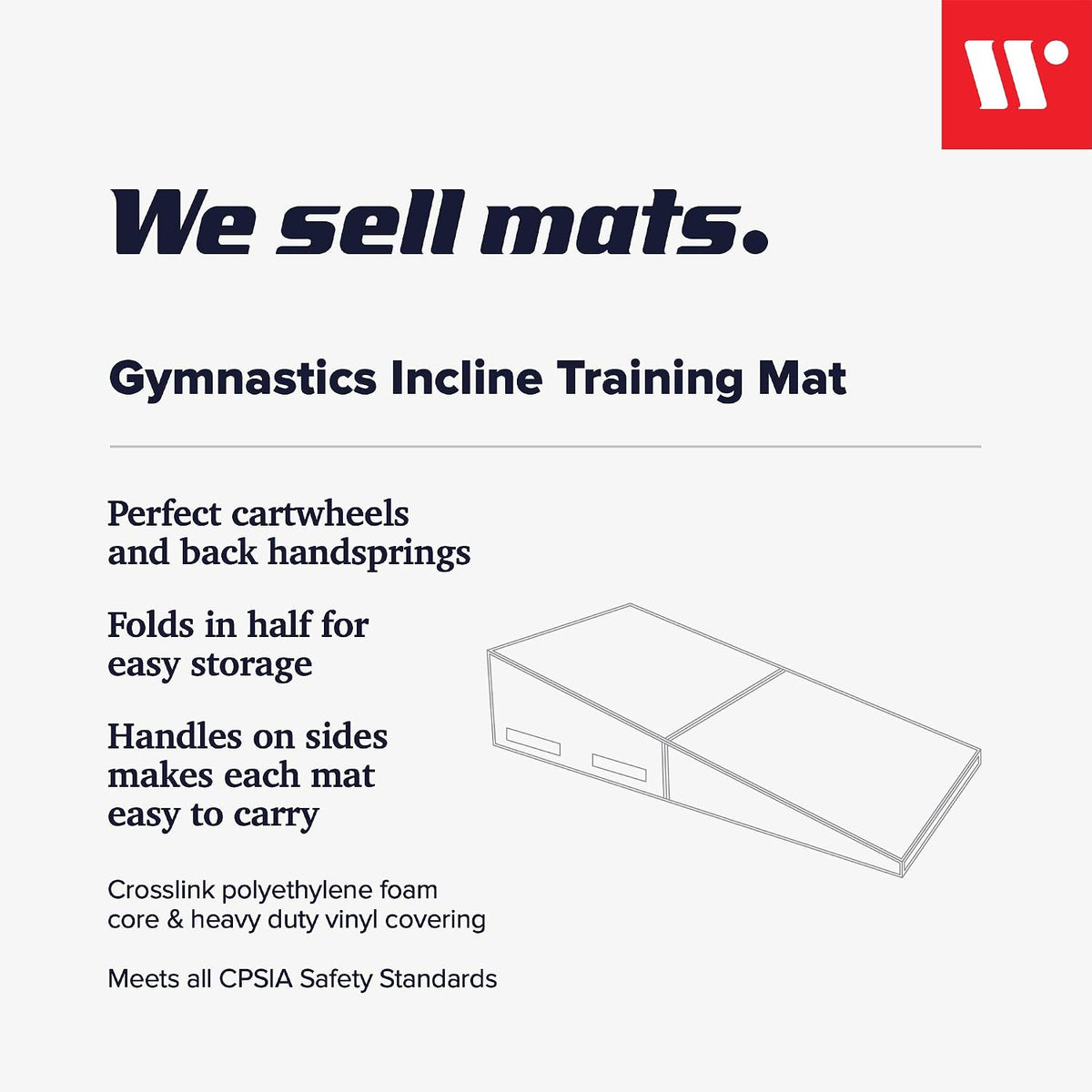 Gymnastics Incline Mat, Cheese Wedge Skill Shape, Supportive Cushioned Tumbling Mat for Gymnastics, Cheerleading