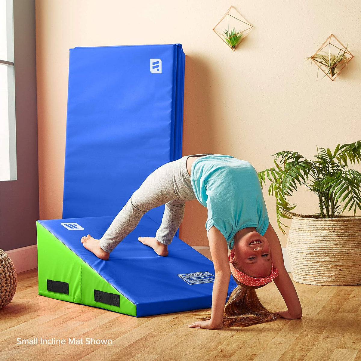 Gymnastics Incline Mat, Cheese Wedge Skill Shape, Supportive Cushioned Tumbling Mat for Gymnastics, Cheerleading