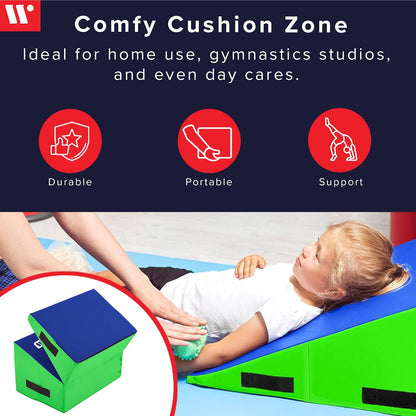 Gymnastics Incline Mat, Cheese Wedge Skill Shape, Supportive Cushioned Tumbling Mat for Gymnastics, Cheerleading