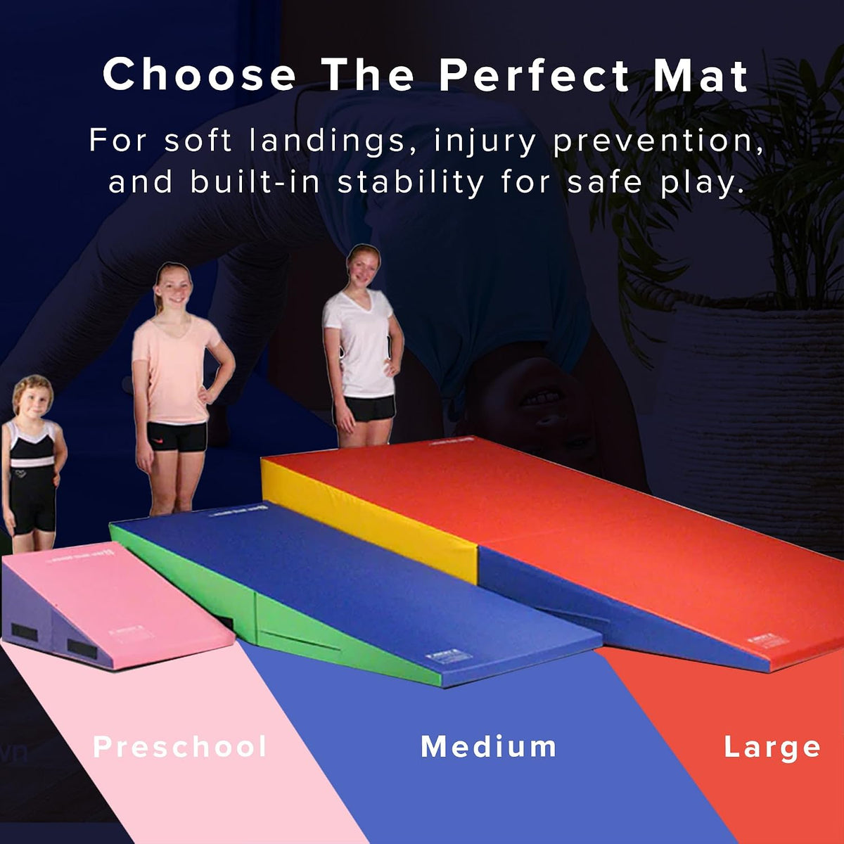 Gymnastics Incline Mat, Cheese Wedge Skill Shape, Supportive Cushioned Tumbling Mat for Gymnastics, Cheerleading