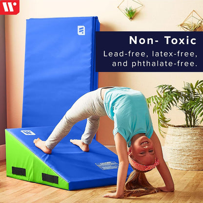 Gymnastics Incline Mat, Cheese Wedge Skill Shape, Supportive Cushioned Tumbling Mat for Gymnastics, Cheerleading