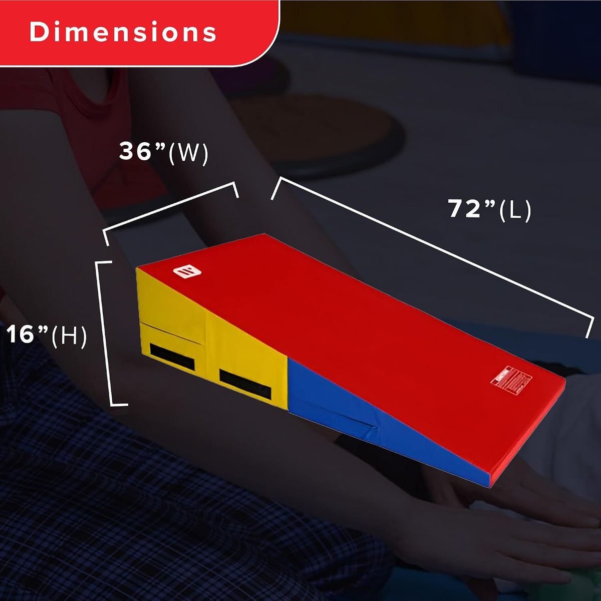 Gymnastics Incline Mat, Cheese Wedge Skill Shape, Supportive Cushioned Tumbling Mat for Gymnastics, Cheerleading