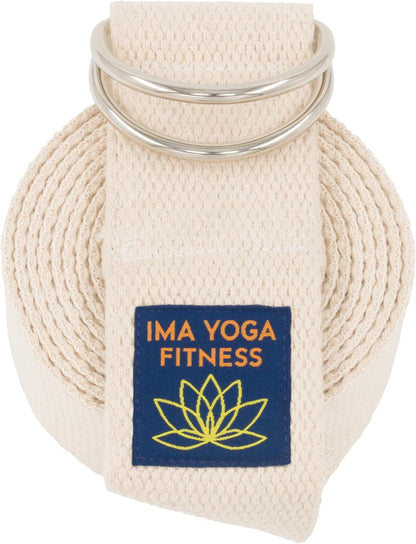 Extra-Wide 2 Inch Cotton Yoga Strap: Stretching, Physical Therapy, Exercise