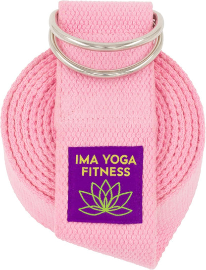 Extra-Wide 2 Inch Cotton Yoga Strap: Stretching, Physical Therapy, Exercise