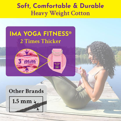 Extra-Wide 2 Inch Cotton Yoga Strap: Stretching, Physical Therapy, Exercise