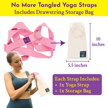 Extra-Wide 2 Inch Cotton Yoga Strap: Stretching, Physical Therapy, Exercise