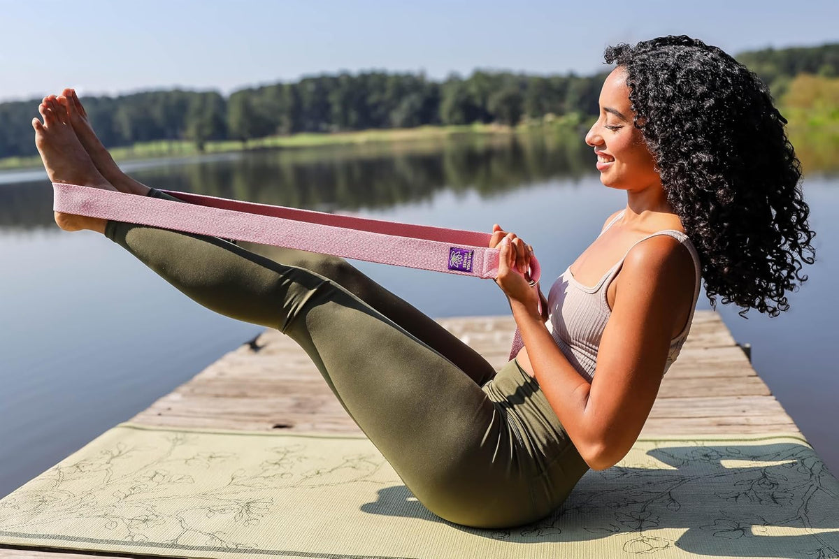 Extra-Wide 2 Inch Cotton Yoga Strap: Stretching, Physical Therapy, Exercise