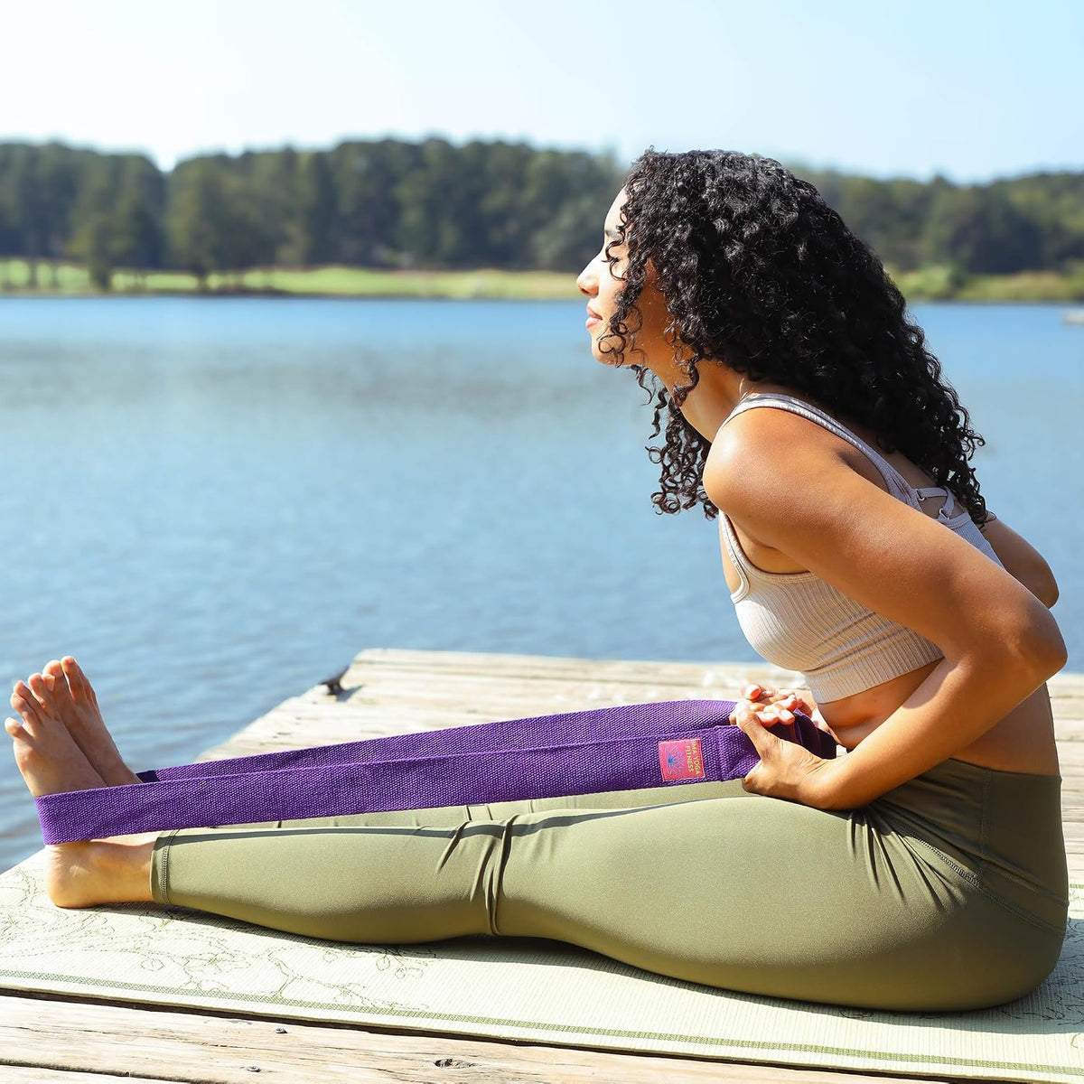 Extra-Wide 2 Inch Cotton Yoga Strap: Stretching, Physical Therapy, Exercise