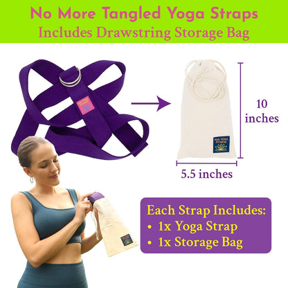 Extra-Wide 2 Inch Cotton Yoga Strap: Stretching, Physical Therapy, Exercise