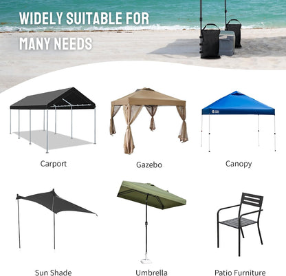 Sand Bags for Canopy Legs, 120 LBS, Black (Unfilled)