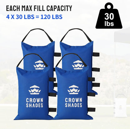 Sand Bags for Canopy Legs, 120 LBS, Black (Unfilled)