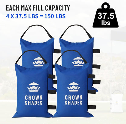Sand Bags for Canopy Legs, 120 LBS, Black (Unfilled)